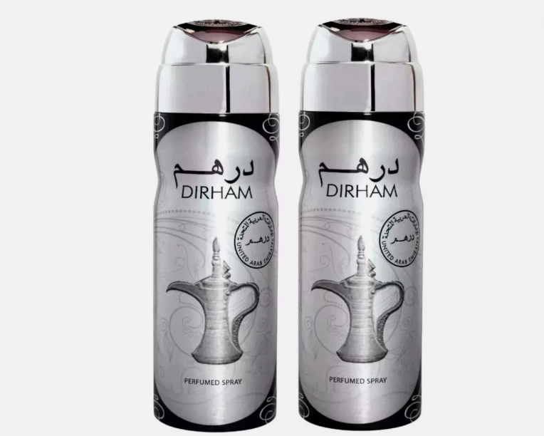 Dirham Silver 200ml Body Sprays by Ard af Zaafaran (Pack of 12)
