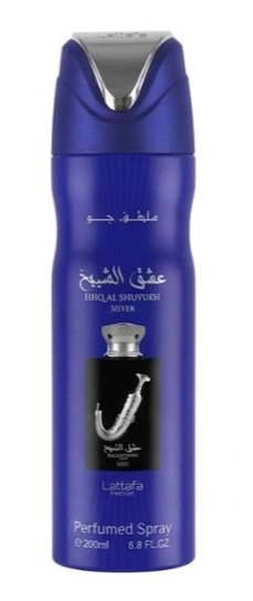 Ishq al Shuyukh Silver 200ml Body Sprays by Lattafa Pride (Pack of 12)